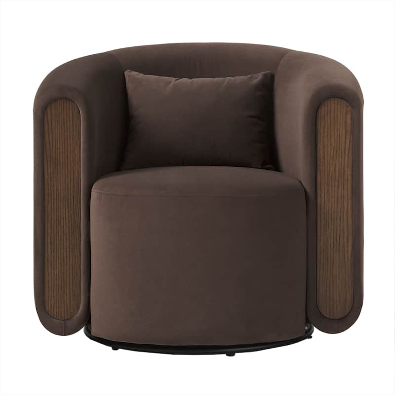 Modern Upholstered Swivel Barrel Accent Chair