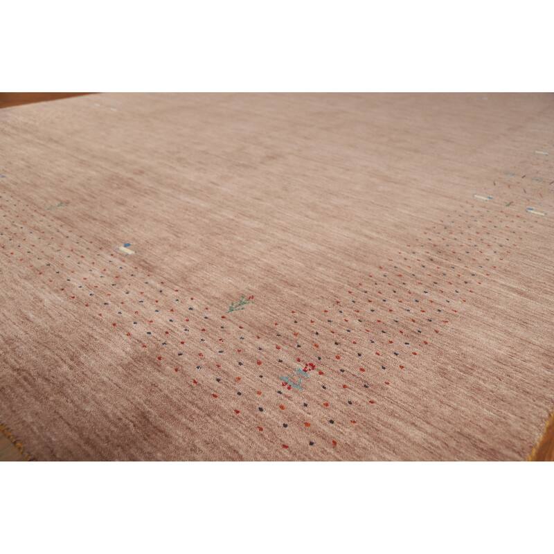 Hand Knotted Oriental 100% Wool Carpet Tribal Tribal Brown Gabbeh Area Rug - 9' 11'' X 8' 0''