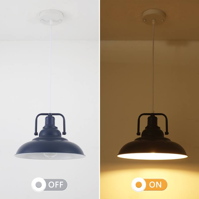 60-Watt 1-Light Pendant Light with Dome Shade for Kitchen Island, Classic Semi Flush Mount Chandelier for Dining Room