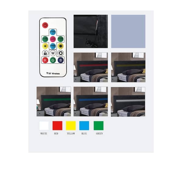 slide 2 of 5, Platform Bed with Wingback Headboard, Button Tufting, Easy Assembly White