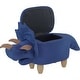 preview thumbnail 14 of 14, Critter Sitters 15-In. Seat Height Denim Blue Triceratops Dino Storage Ottoman, Furniture for Nursery, Bedroom, and Playroom