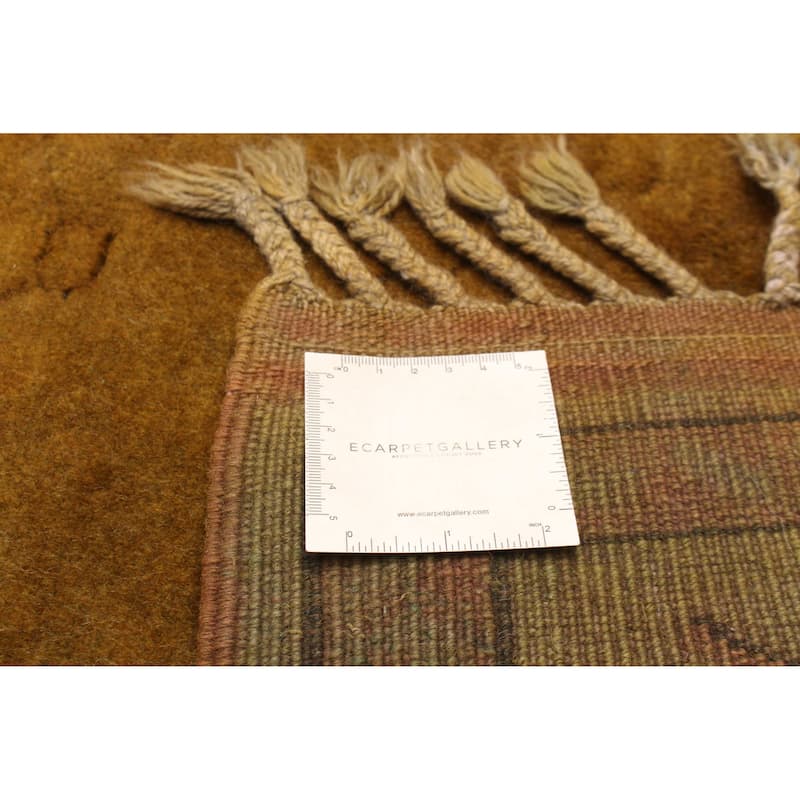 ECARPETGALLERY Hand-knotted Color Transition Brown Wool Rug - 2'8 x 9'9