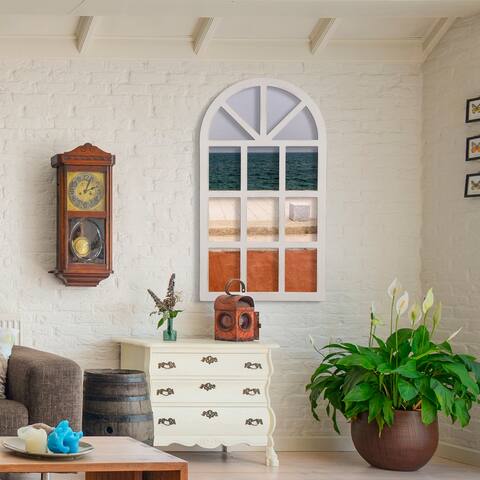 Glitzhome Handcrafted Decorative Wooden Window Frame