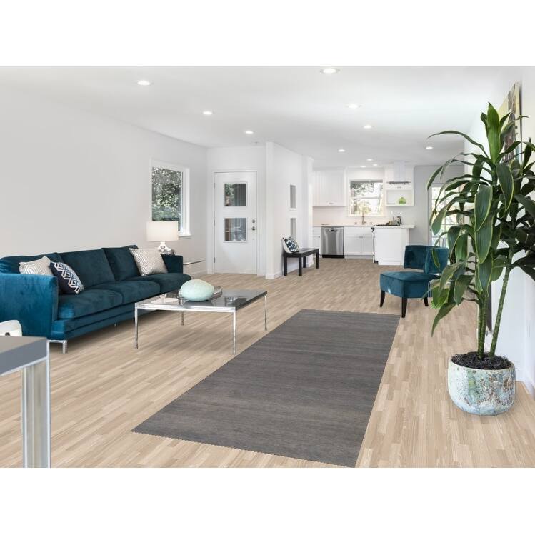 Hand Knotted Oriental 100% Wool Carpet Modern Solid Greys & Charcoal Gabbeh Runner Rug - 10' 1'' X 3' 3''