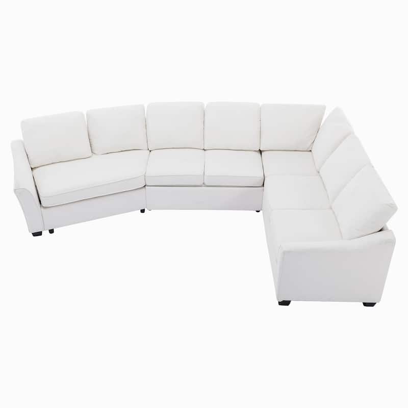 L-Shape Sectional Sleeper Sofa Bed with USB Charging Port