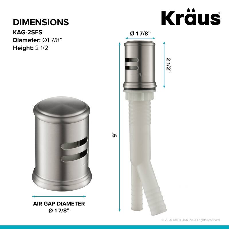 Kraus 2-1/2" Brass Air Gap with Beveled Cap