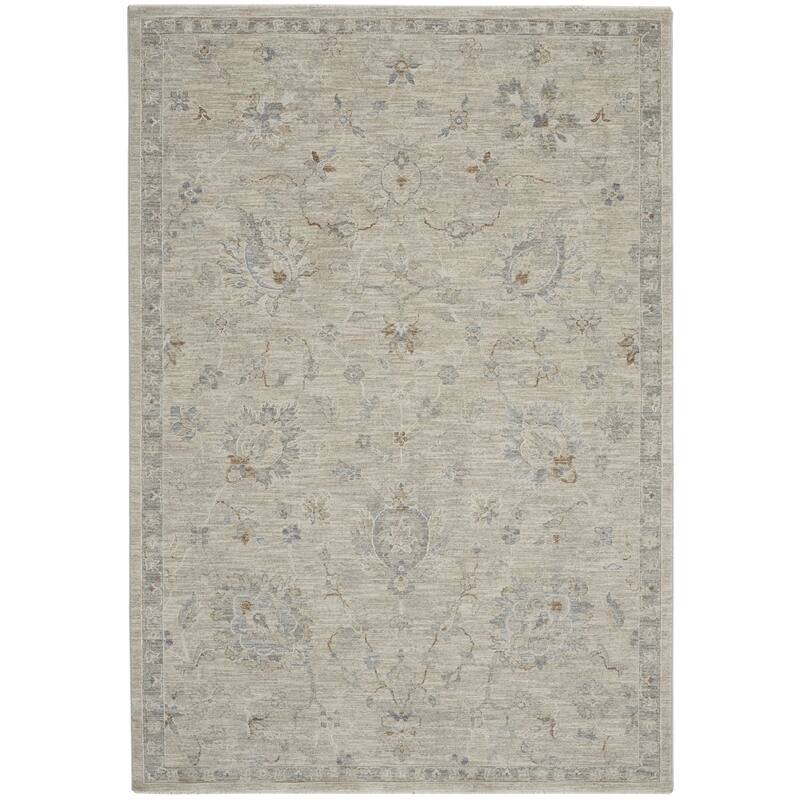 HomeRoots Floral Medallion Rustic Rectangle Area Rug - 92.00 in. x 63.00 in. x 0.50 in.