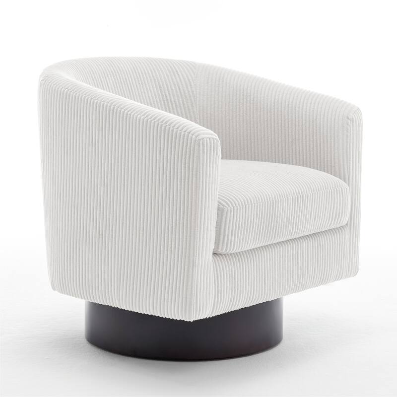 Modern 360° Swivel Corduroy Accent Chair Barrel Armchair