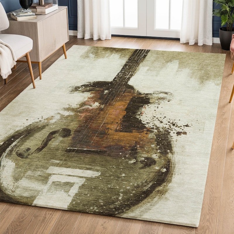Premium Washable Super Soft Modern Guitar Mayfield Rug