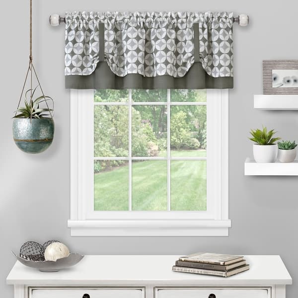 slide 1 of 16, Callie Double Layer Pick Up Valance - 58x14 Grey