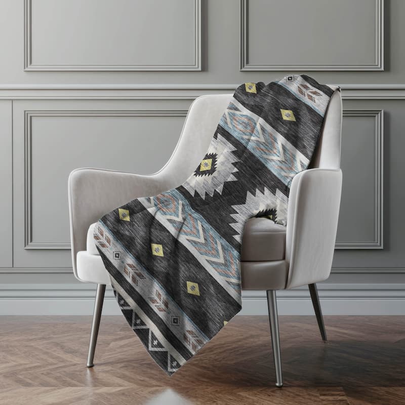 Premium Machine Washable ASB178 Southwest Tribal Sherpa Throw Blanket