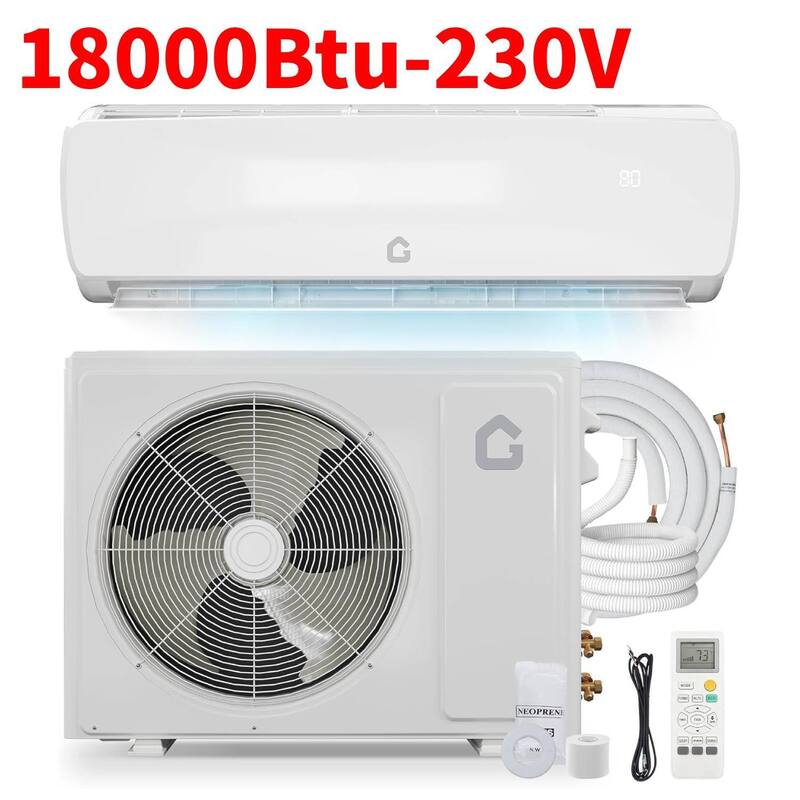 18000BTU 230V L Panel Mini Split Unit Air Conditioner, for Rooms up to 1250 Sq. Ft. - N/A