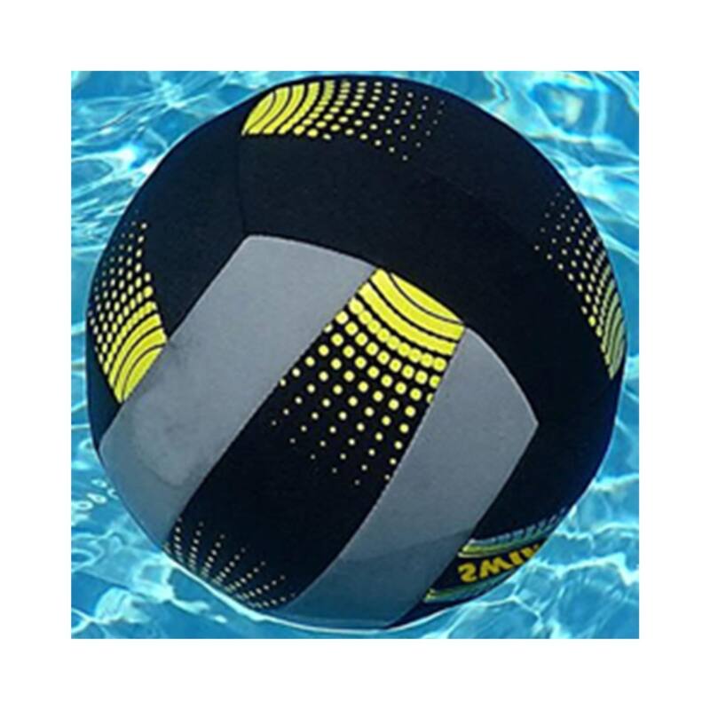 Neoprene Swimming Pool Volleyball - 7" - Black and Gray