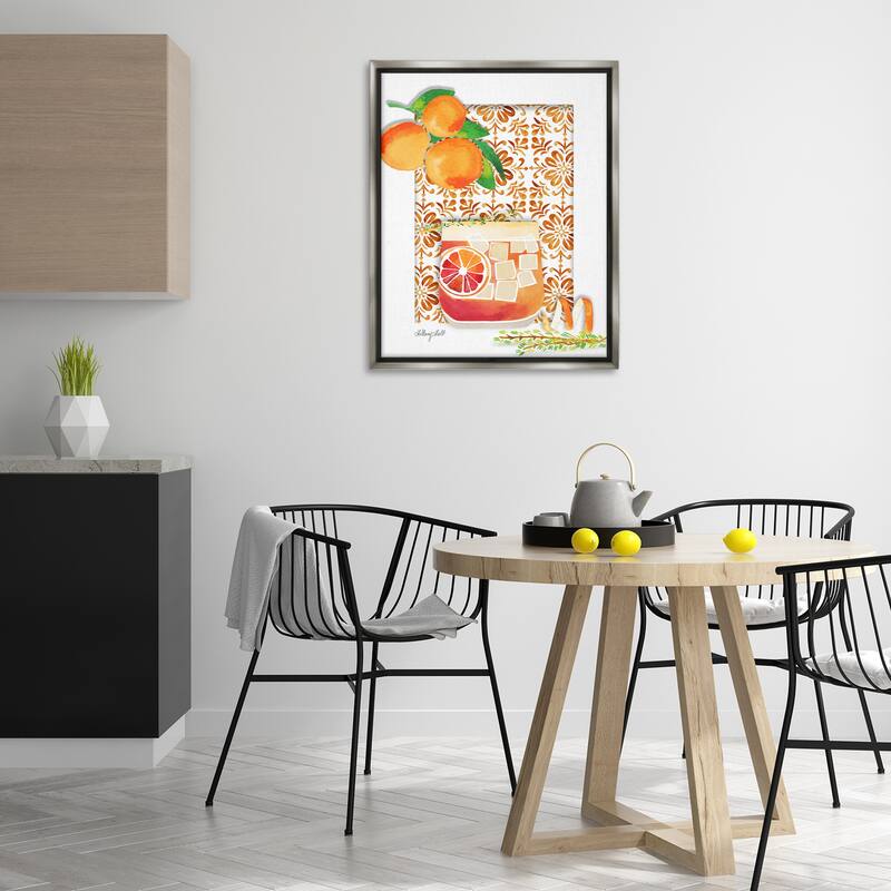 Stupell Mediterranean Pattern Negroni Framed Floater Canvas Wall Art Design By Hillary Holt