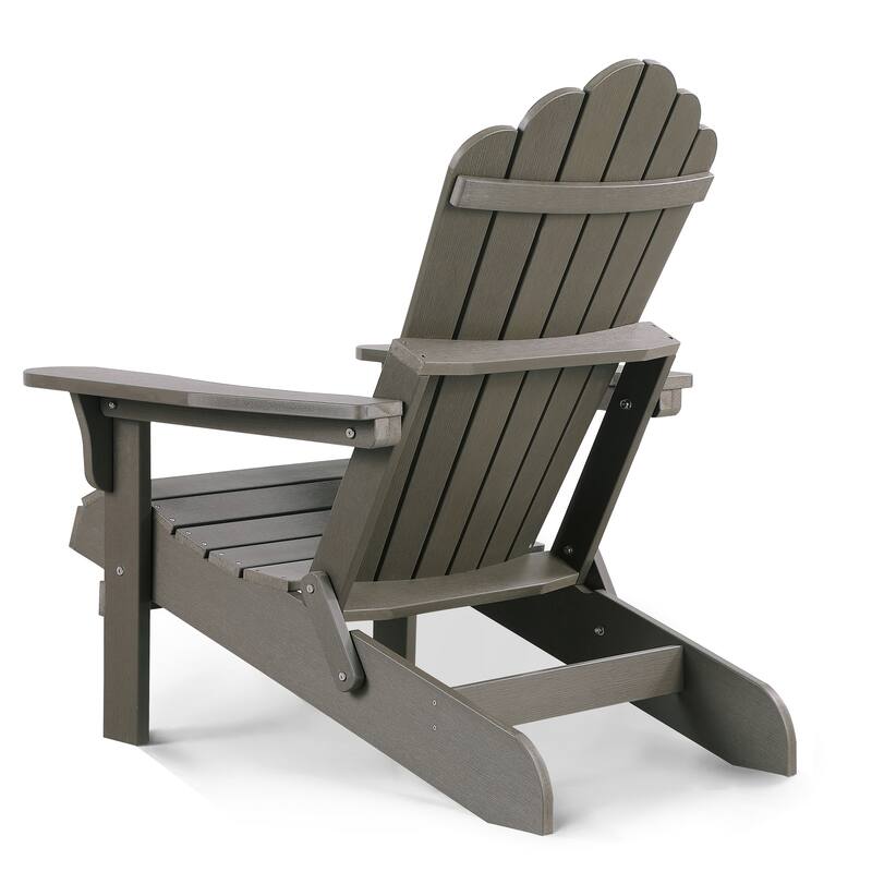 Haven Folding Poly Resin Plastic Adirondack Chair