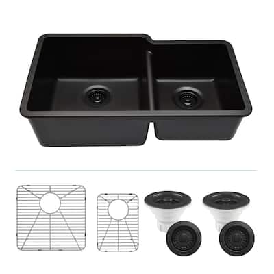 Lexicon Platinum Quartz 60/40 Double Bowl Kitchen Sink