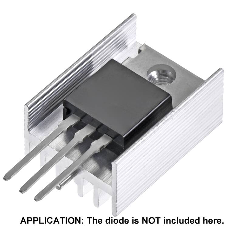 20x15x10mm TO-220 Aluminum Heatsink for MOSFET Transistor Diode with a Pin 10pcs - Silver Tone