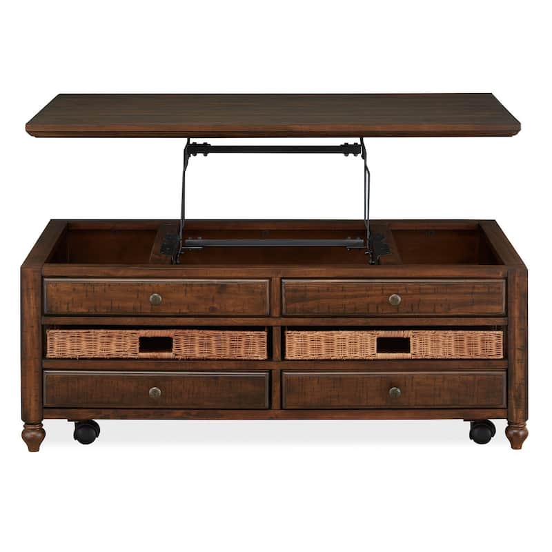 Magnussen Home Cottage Lane Coffee Rectangular Lift Top Cocktail Table - 50''W x 28''D x 19''H