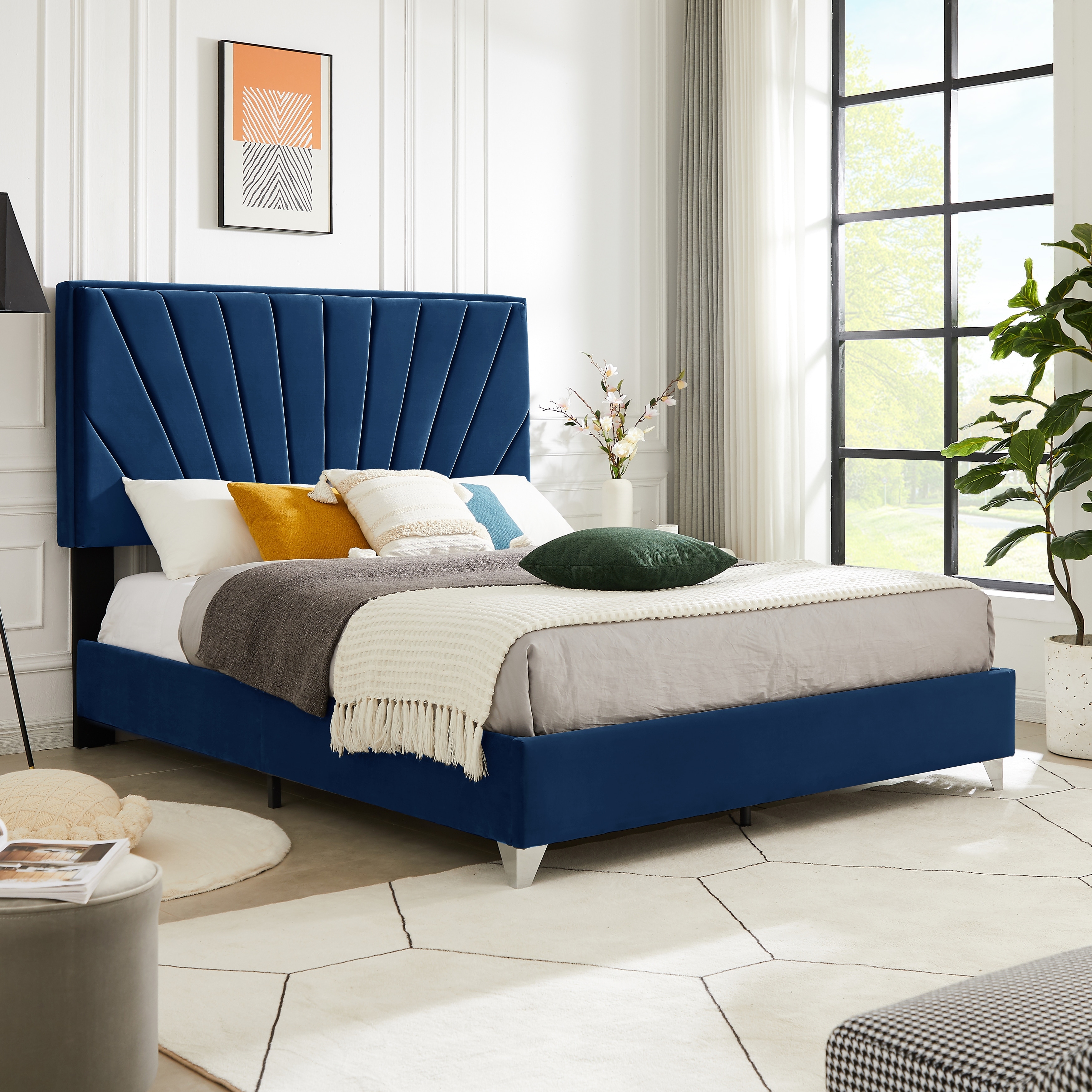 Velvet cushion bed frame new arrivals