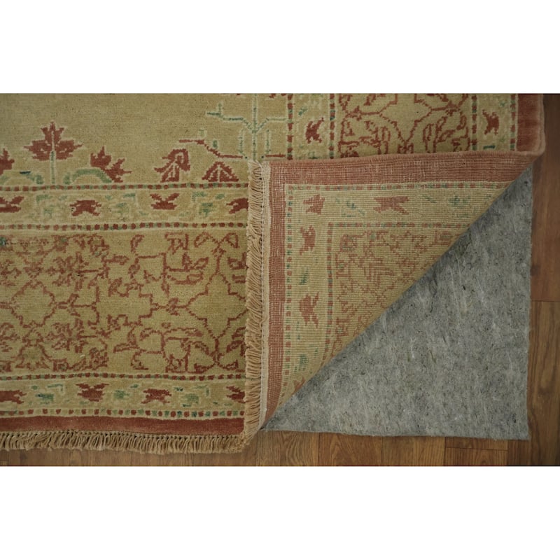 Hand Knotted Oriental 100% Wool Carpet Traditional All-Over Green Ziegler Area Rug - 8' 9'' X 5' 11''
