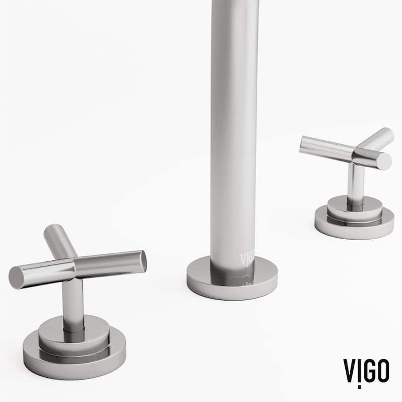 Vigo VG01308 Jewel 1.2 GPM 9" H Double Handle Widespread Bathroom