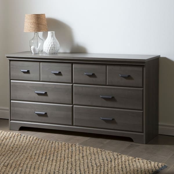 Daily Boutik Bedroom 6-Drawer Double Dresser Wardrobe Cabinet in Grey Maple  Finish - Bed Bath & Beyond - 35613456
