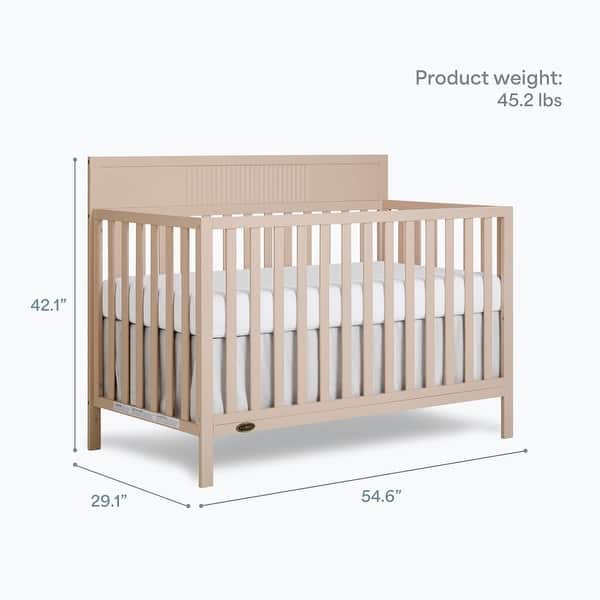 dimension image slide 1 of 3, Dream On Me Ivy 5-in-1 Convertible Full-Size Baby Crib