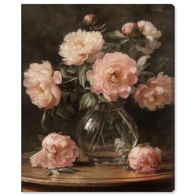 Vintage Velvet Vase Canvas by Art Remedy, Gallery Wrapped