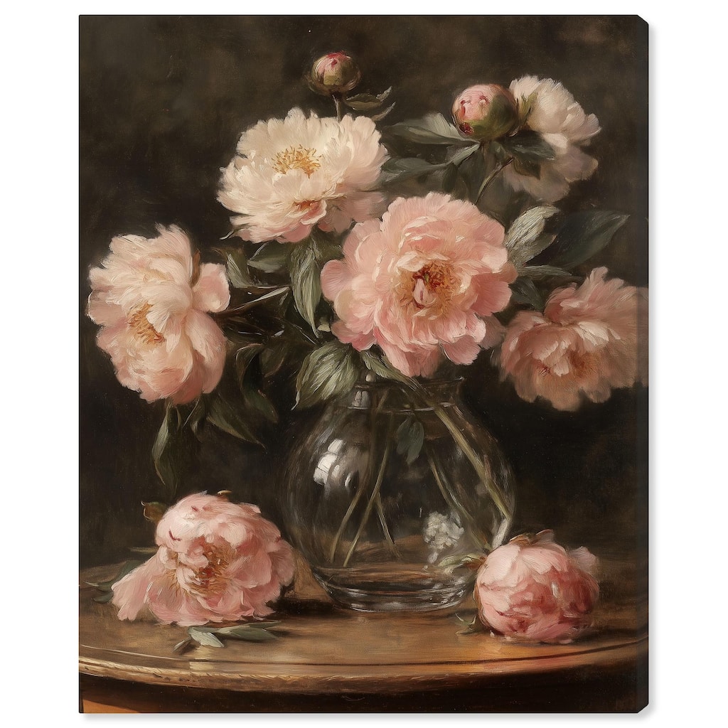 Vintage Velvet Vase Canvas by Art Remedy, Gallery Wrapped