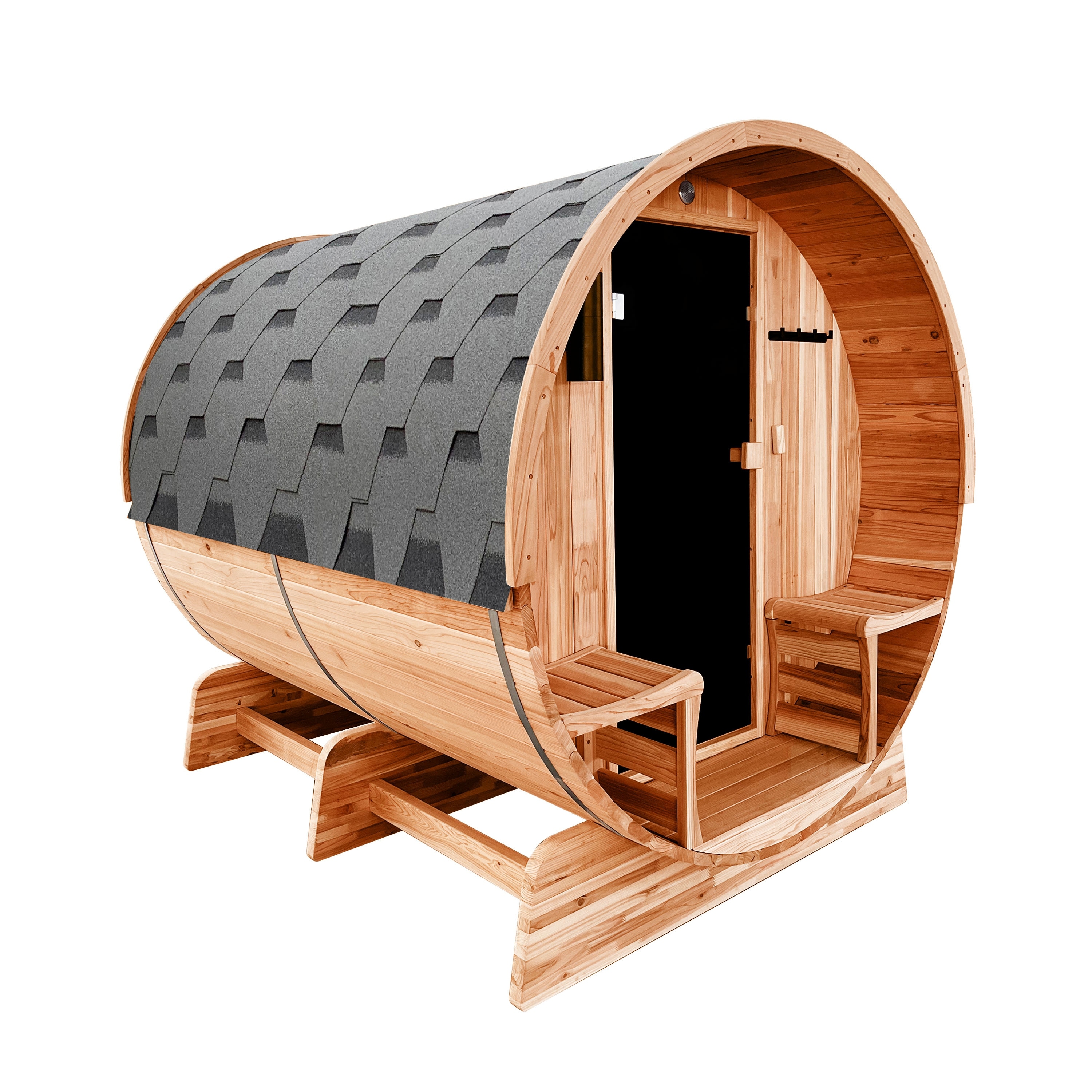 ALEKO Barrel Steam Sauna Outdoor 5-6 Person Rustic Cedar with UL Certified | Liatris SB6CED