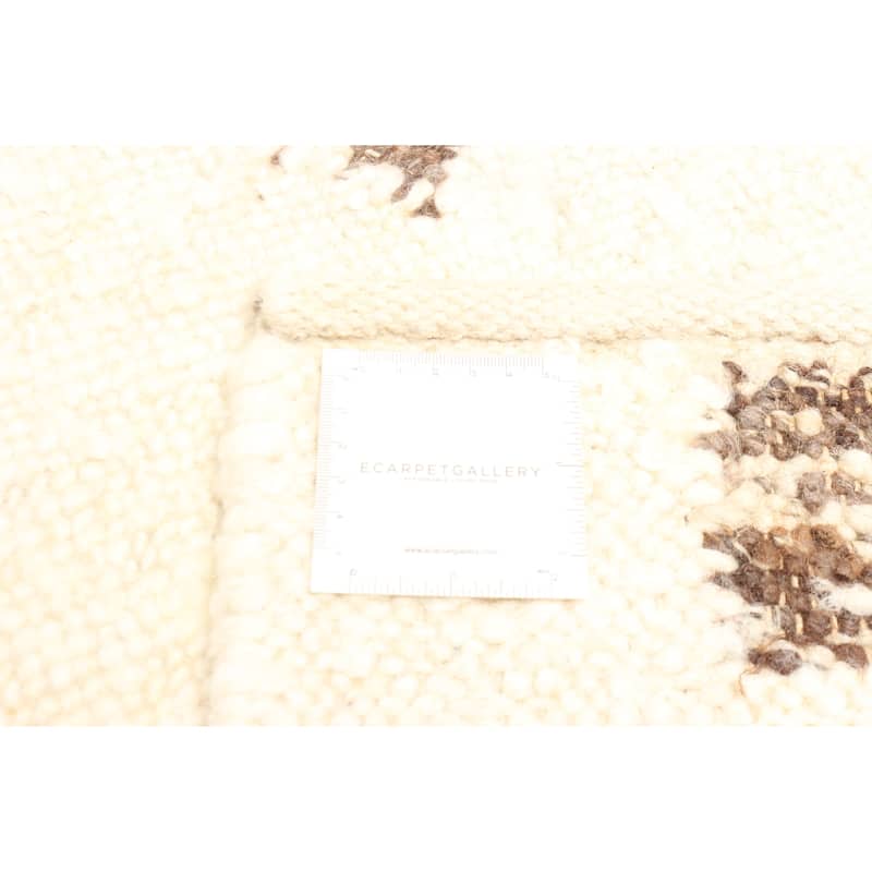 ECARPETGALLERY Braid weave Sienna Cream Wool Rug - 5'3 x 7'7