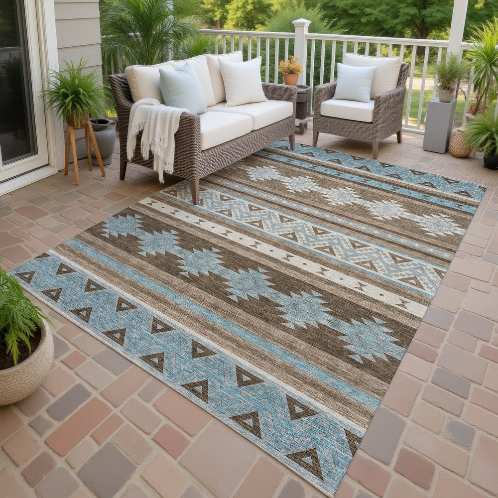 Machine Washable Indoor/ Outdoor Global Heston Chantille Rug