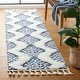 preview thumbnail 73 of 104, SAFAVIEH Moroccan Tassel Shag Iulieana Boho Tribal 2-inch Thick Rug 8' Runner - Blue/Ivory