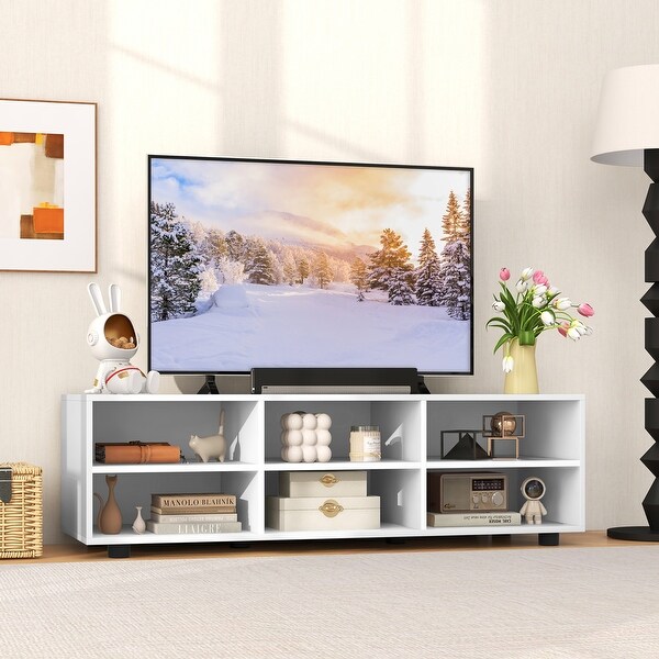 Gymax TV Cabinet for 50-Inch TV 42'' TV Stand w/ 3 Adjustable
