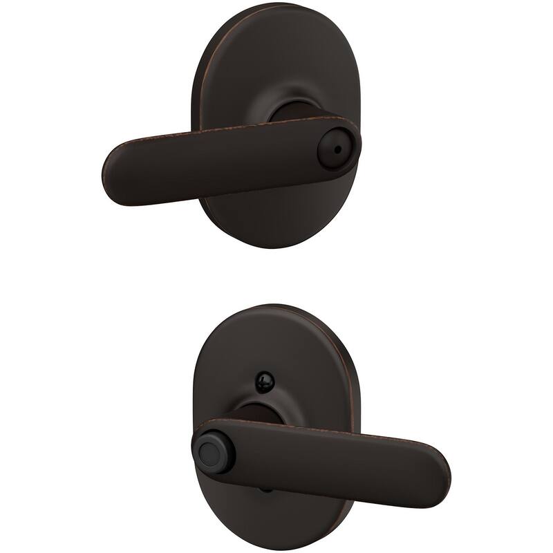 Schlage F40-DAV-RMN Davlin Privacy Door Lever Set with Decorative - Aged Bronze