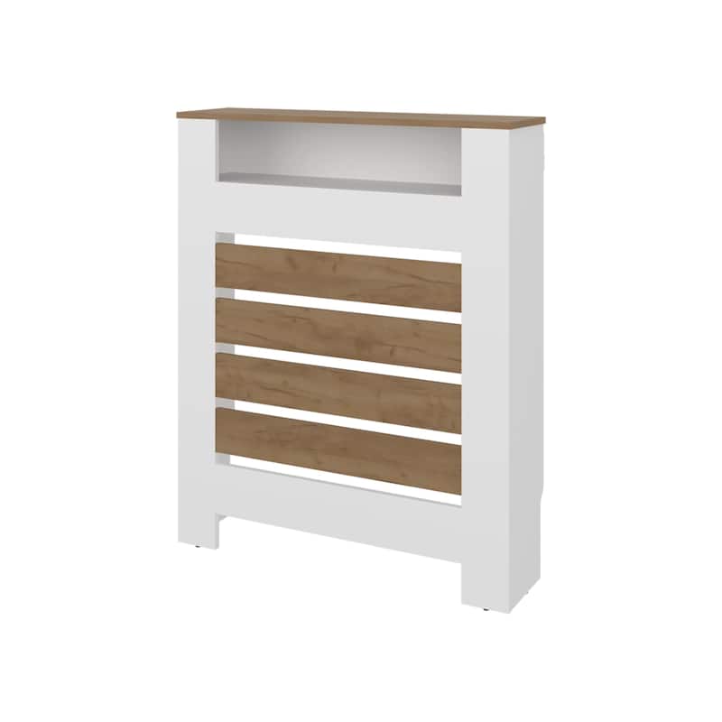 Risk Radiator Cover with Storage, Space,Saving Design, Natural Oak and White