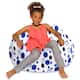 Kids Bean Bag Chair, Big Comfy Chair - Machine Washable Cover - 38 Inch Large - Canvas Bubbles Blue and White