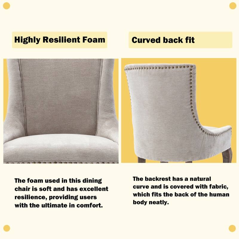 Thickened Side Dining Chair with Solid Wood Legs Set of 2