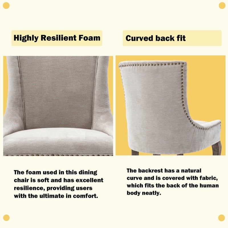 Thickened Side Dining Chair with Solid Wood Legs Set of 4