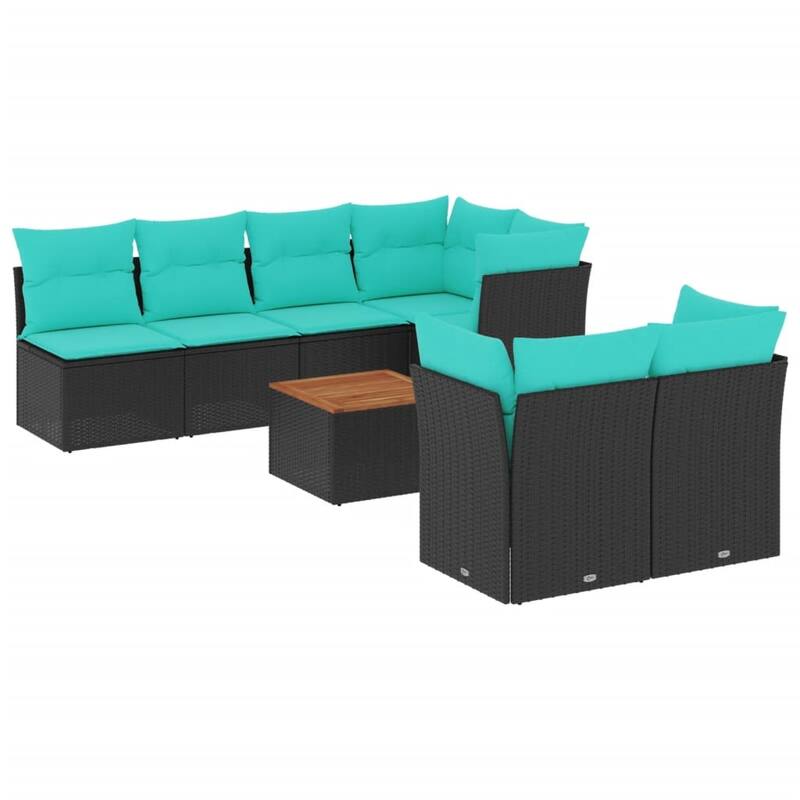 vidaXL Patio Sofa Set with Cushions Outdoor Furniture 6 Piece Poly Rattan