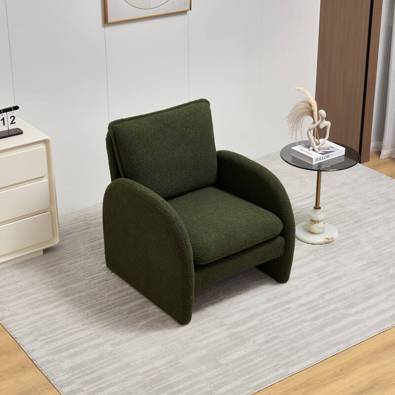 Modern Sherpa Accent Chair, Set of 1