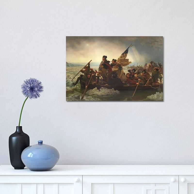 iCanvas "Painting Of George Washington Crossing The Delaware" by John Parrot Canvas Print - 12x18x1.5