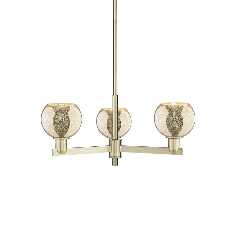 Innovations Lighting 716-3CR-10-28 Athens Chandelier Athens 3 Light - Antique Brass / Mercury