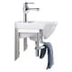 preview thumbnail 12 of 12, White Porcelain Wall Mounted Bathroom Sink with Faucet, Drain, Towel Bar and Overflow