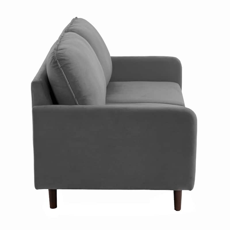 2 Pices Velvet Loveseat Wood Legs Sofa