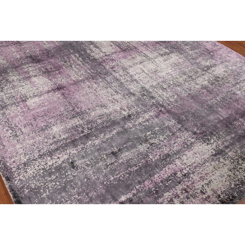 Colorful Abstract Area Rug Hand-Knotted Wool Carpet - 6'1" X 8'1"