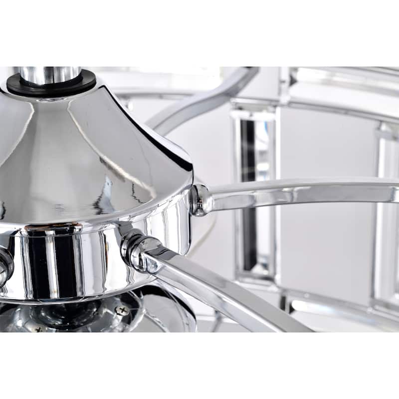 Luna 25 Inch Crystal Shade Fandelier with Light