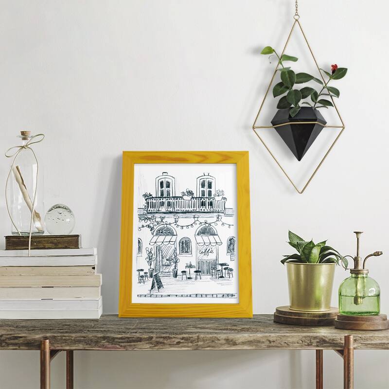 Italian Street Sketch II -Framed Print w/glass-Cherry Red