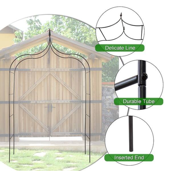 Kinbor Outdoor Metal Arch Garden Arbor Trellis For Climbing Plants Gothic Style Patio Lawn Backyard 8 4 High X 4 6 Wide Overstock 24040114