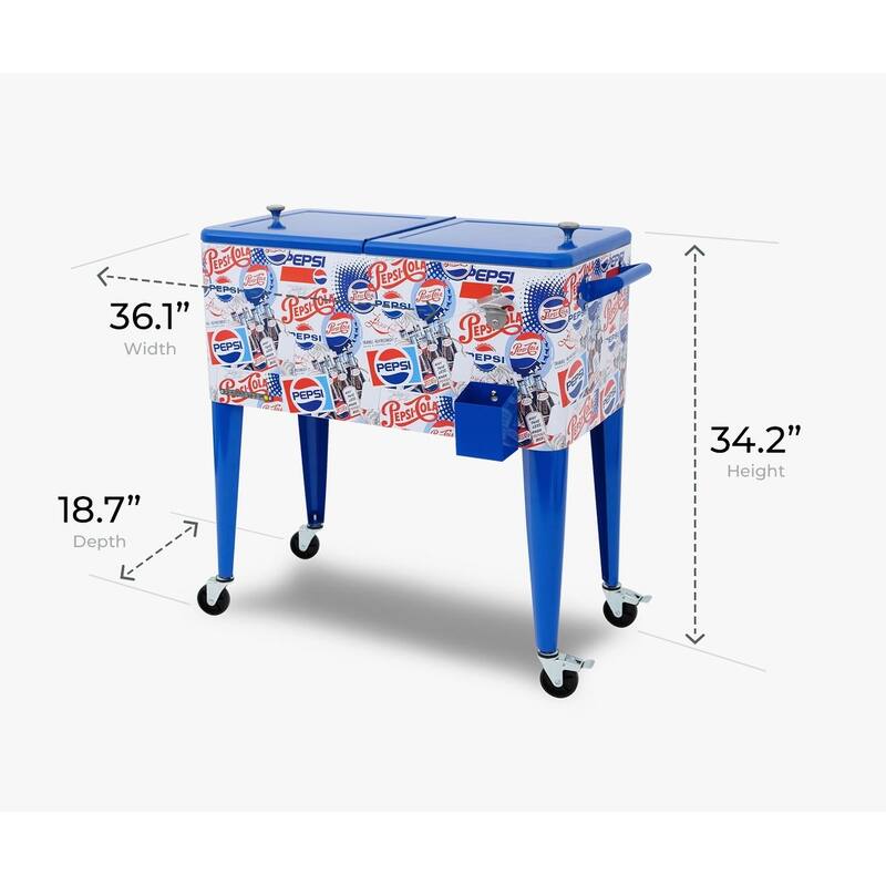 Permasteel 80-Qt Classic Outdoor Rolling Patio Cooler with Wheels